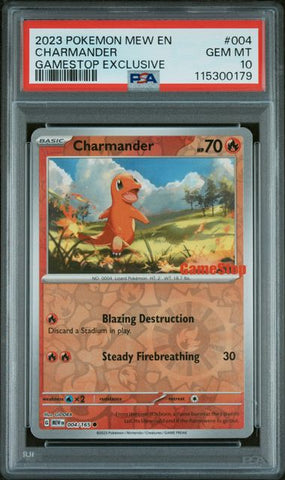 2023 POKEMON 151 EN CHARMANDER GAMESTOP EXCLUSIVE #004 PSA 10 - 179