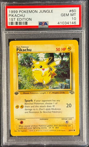 1999 POKEMON JUNGLE #60 PIKACHU 1ST EDITION PSA 10 - 146