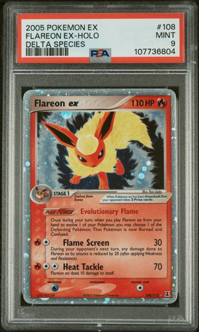 2005 POKEMON EX FLAREON EX - HOLO DELTA SPECIES #108 PSA 9 - 804