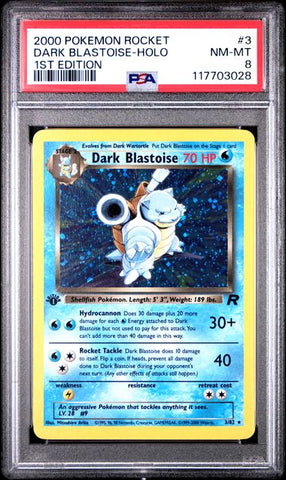 2000 POKEMON ROCKET DARK BLASTOISE - HOLO 1ST EDITION #3 PSA 8 - 028