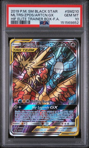 2019 POKEMON SM BLACK STAR PROMO #SM210 MLTRS/ZPDS/ARTCN.GX HIF ELITE TRAINER BOX-F.A. PSA 10 - 852