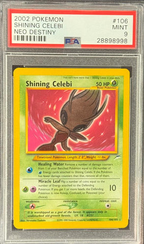 2002 POKEMON NEO DESTINY #106 SHINING CELEBI PSA 9 - 998