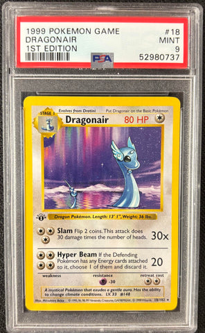 1999 POKEMON GAME #18 DRAGONAIR 1ST EDITION PSA 9 - 737