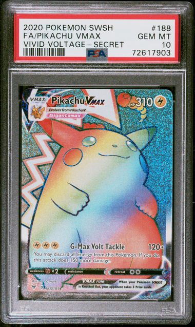 2020 POKEMON SWSH FULL ART PIKACHU VMAX VIVID VOLTAGE-SECRET