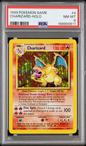 1999 POKEMON GAME #4 CHARIZARD-HOLO PSA 8 - 611