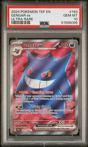 2024 POKEMON TEF EN-TEMPORAL FORCES #193 GENGAR ex ULTRA RARE PSA 10 - 096