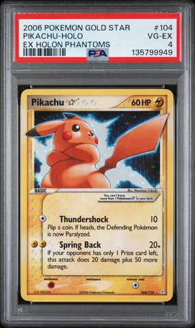 2006 POKEMON EX HOLON PHANTOMS #104 PIKACHU-HOLO EX HOLON PHANTOMS PSA 4 - 949