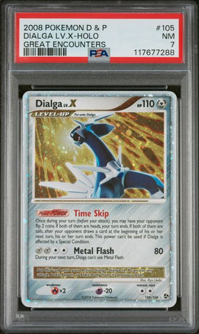2008 POKEMON DIAMOND & PEARL GREAT ENCOUNTERS #105 DIALGA LV.X-HOLO GREAT ENCOUNTERS PSA 7 - 288