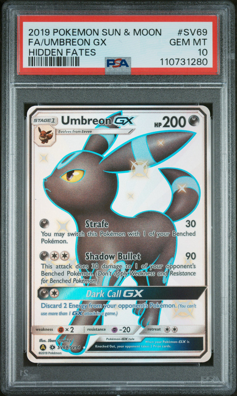 2019 POKEMON SUN & MOON FULL ART UMBREON GX HIDDEN FATES