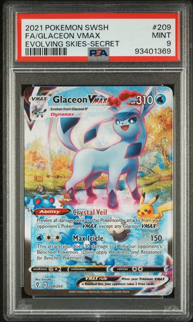 2021 POKEMON SWSH GLACEON VMAX EVOLVING SKIES