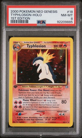 2000 POKEMON NEO GENESIS TYPHLOSION - HOLO 1ST EDITION #18 PSA 8 - 885