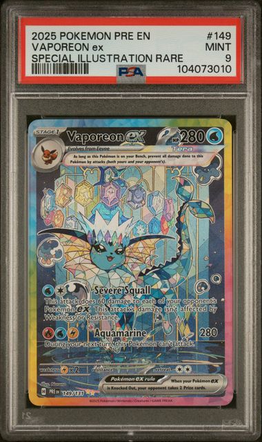 2025 POKEMON PRISMATIC EVOLUTIONS VAPOREON EX SPECIAL ILLUSTRATION RARE