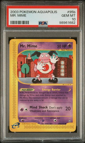 2003 POKEMON AQUAPOLIS #95b MR. MIME PSA 10 - 682