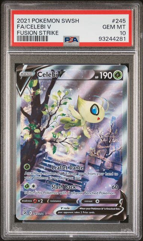 2021 POKEMON SWORD & SHIELD FUSION STRIKE #245 FA/CELEBI V FUSION STRIKE PSA 10 - 281