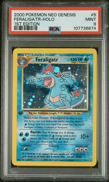 2000 POKEMON NEO GENESIS FERALIGATR - HOLO 1ST EDITION