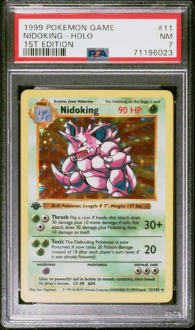 1999 POKEMON GAME #11 NIDOKING-HOLO 1ST EDITION PSA 7 - 023