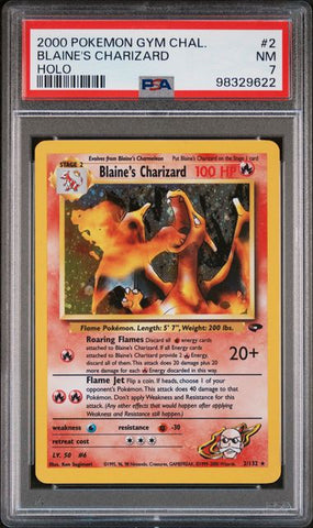 2000 POKEMON GYM CHALLENGE #2 BLAINE'S CHARIZARD HOLO PSA 7 - 622