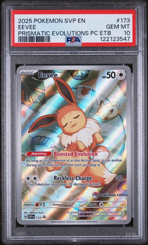 2025 POKEMON SVP EN-SV BLACK STAR PROMO #173 EEVEE PRISMATIC EVOLUTIONS PC ETB PSA 10 - 547