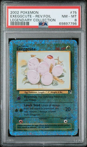 2002 POKEMON LEGENDARY COLLECTION #75 EXEGGCUTE-REV.FOIL LEGENDARY COLLECTION PSA 8 - 796