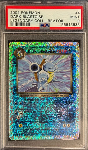 2002 POKEMON LEGENDARY COLLECTION #4 DARK BLASTOISE LEGENDARY COLL-REV.FOIL PSA 9 - 633