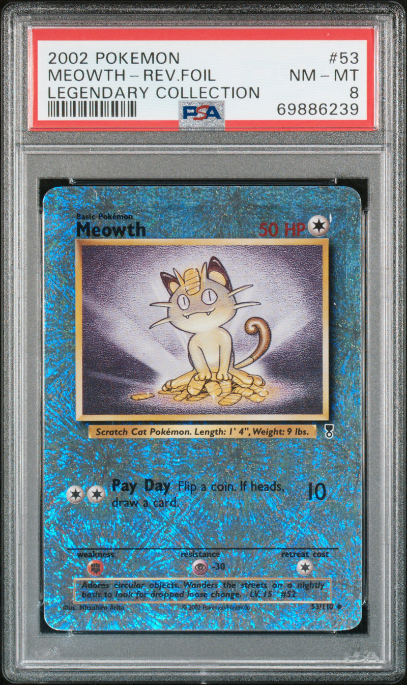 2002 POKEMON MEOWTH REVERSE FOIL LEGENDARY COLLECTION
