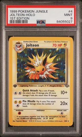 1999 POKEMON JUNGLE #4 JOLTEON-HOLO 1ST EDITION PSA 9 - 027