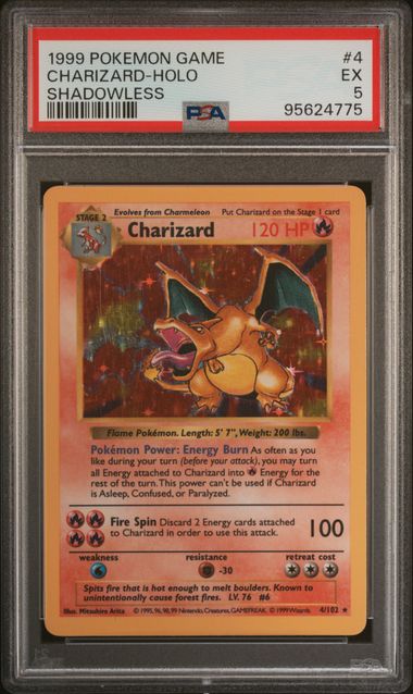 1999 POKEMON GAME CHARIZARD - HOLO SHADOWLESS
