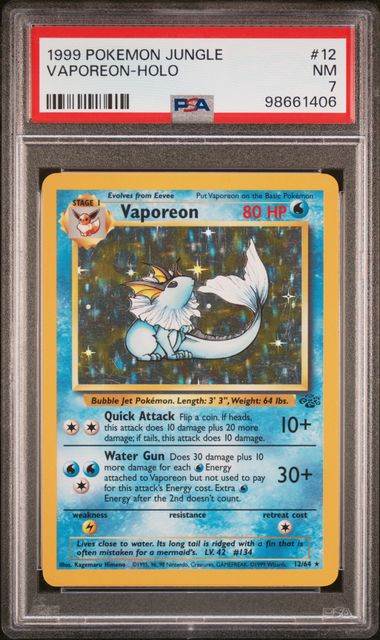 1999 POKEMON JUNGLE VAPOREON - HOLO
