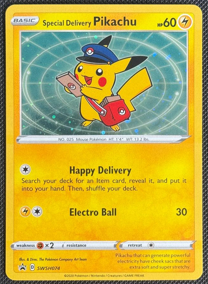 Special Delivery Pikachu (SWSH074) [Sword & Shield: Black Star Promos] SCAN