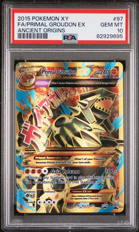 2015 POKEMON XY ANCIENT ORIGINS #97 FA/PRIMAL GROUDON EX ANCIENT ORIGINS PSA 10 - 695