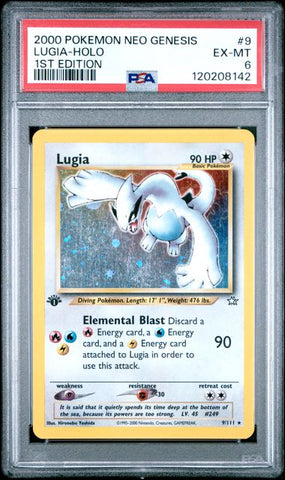2000 POKEMON NEO GENESIS 1ST EDITION #9 LUGIA-HOLO 1ST EDITION PSA 6 - 142