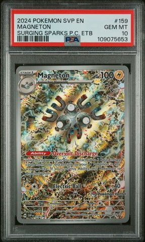 2024 POKEMON SVP EN-SV BLACK STAR PROMO #159 MAGNETON SURGING SPARKS PC ETB PSA 10 - 653