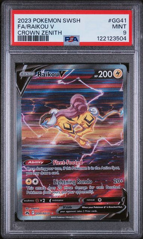 2023 POKEMON SWORD AND SHIELD CROWN ZENITH #GG41 FA/RAIKOU V CROWN ZENITH PSA 9 - 504