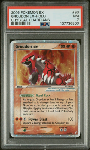 2006 POKEMON EX GROUDON EX-HOLO CRYSTAL GUARDIANS #93 PSA 7 - 803
