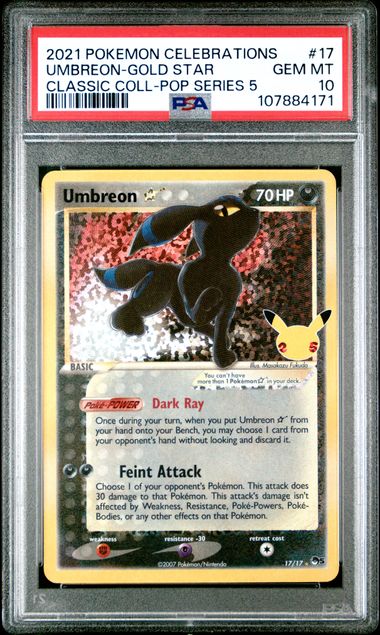 2021 POKEMON CELEBRATIONS UMBREON - GOLD STAR CLASSIC COLLECTION - POP SERIES 5