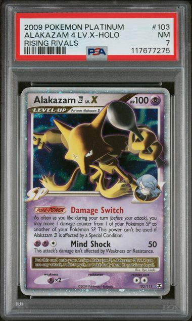 2009 POKEMON PLATINUM ALAKAZAM 4 LEVEL X - HOLO RISING RIVALS