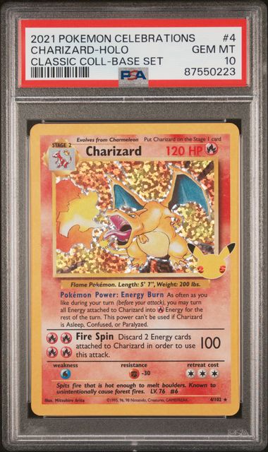 2021 POKEMON CELEBRATIONS CHARIZARD - HOLO CLASSIC COLLECTION BASE SET