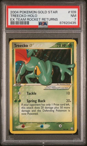 2004 POKEMON EX TEAM ROCKET RETURNS #109 TREECKO-HOLO EX TEAM ROCKET RETURNS PSA 7 - 435