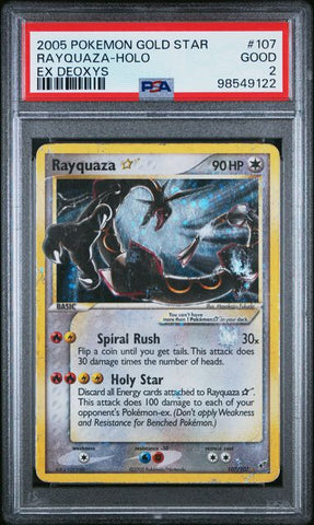 2005 POKEMON EX DEOXYS #107 RAYQUAZA-HOLO EX DEOXYS PSA 2 - 122