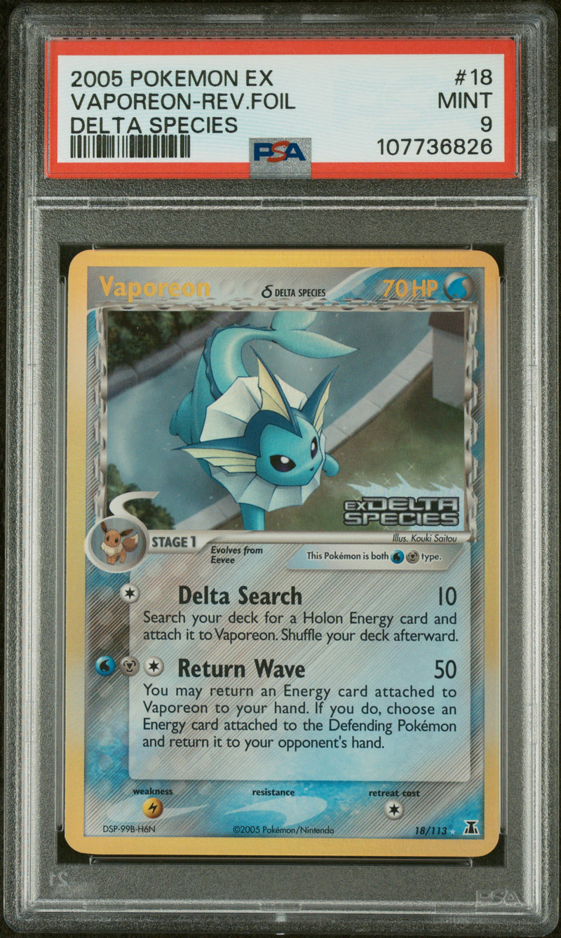2005 POKEMON EX VAPOREON-REV.FOIL DELTA SPECIES