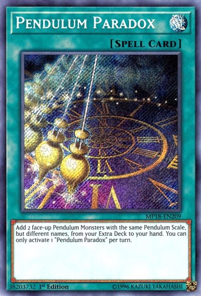 Pendulum Paradox [MP18-EN209] Secret Rare